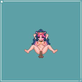 1girls animal_ears animated big_breasts blue_hair bouncing_breasts breasts cat_girl catgirl female hispanic_virtual_youtuber hispanic_youtuber latam_virtual_youtuber light-skinned_female light_skin long_hair male missionary missionary_position missionary_sex mole naked naked_female nipples nude nude_female panther_girl penetration penis penis_in_pussy pink_eyes pink_hair pixel_art pussy sex shura_hiwa two-tone_hair virtual_youtuber vjin