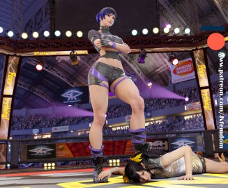 2girls 3d absurd_res arrogant ass ass_on_face beaten black_hair blender catfight chinese combat_boots crossing_arms defeated denim_shorts dominant dominant_female domination dominatrix female female_domination femdom foot_on_face foot_on_head helpless highres humiliated humiliating humiliation japanese jpeg jvfemdom kneehighs kneesocks latina legs lezdom light-skinned_female light_skin ling_xiaoyu long_hair looking_pleasured loose_socks midriff muscular muscular_thighs pink_hair pinned pinned_down reina_mishima round_ass round_butt sadism sadistic sadistic_female short_hair sitting sitting_on_another sitting_on_face smile smirk smothering smug smug_face smug_grin sneakers stepped_on stepping_on_face stepping_on_head submission submission_hold submissive suffocation swimsuit tekken tekken_8 trample trampling utter_domination voluptuous voluptuous_female wrestling
