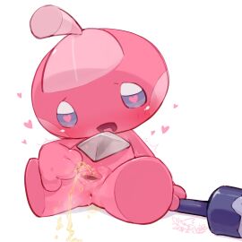 1:1 2024 anthro anus ass biped blush bodily_fluids clitoris cotora dated female female_only generation_9_pokemon genital_fluids genitals heart_eyes heart_symbol hi_res kemono nintendo nude peeing pink_body pokemon pokemon_(species) pussy signature simple_background sitting solo solo_female spread_pussy spreading tinkatink urethra urination urine urine_stream vaginal_fluids watersports white_background