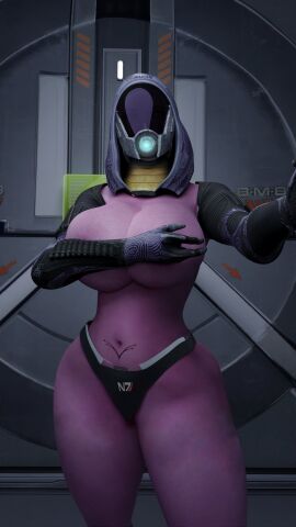 1girls 3d alien alien_girl big_breasts blender breasts covering_breasts female female_only looking_at_viewer mass_effect panties quarian rodler-h8 solo tali'zorah_nar_rayya thick_thighs wide_hips