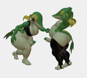 1boy 1futa 3d animal_feet arms_up ass barefoot belly big_belly breasts checkered_background closed_mouth colored_skin erection feet female from_behind full_body furry futanari green_skin half-closed_eyes huge_ass intersex large_breasts looking_at_viewer looking_back looking_down male multicolored_skin nintendo open_mouth penis plump pokemon pokemon_(species) pokémon_(species) red_eyes ryanprisma3d simple_background snivy standing tail thick_thighs thighs two-tone_skin uncensored wide_hips