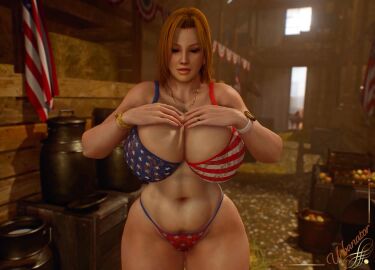 1girls 3d 3d_animation american_flag_bikini animated areolae banskinator barely_contained barely_contained_breasts barn belly big_breasts big_hips big_navel bikini blonde_hair blue_eyes blue_jeans breast_expansion breast_grab breast_growth breast_growth_(enlargement) breast_squeeze breast_squish breasts breasts_bigger_than_head breasts_squeezed_together breasts_together bursting_breasts cleavage cleavage_overflow cross_necklace dead_or_alive enormous_breasts female female_only gigantic_breasts gigantic_hips gloves hat hay hay_bale hay_stack heavy_breathing hips huge_breasts huge_hips human human_female jeans lactating lactation lactation_through_clothes large_breasts large_hips longer_than_one_minute looking_at_viewer massive_breasts midriff milf milk milk_squirt navel necklace nipples pistol shorter_than_two_minutes sloshing_breasts solo solo_female sound southern southern_accent squirting_milk tagme talking_to_viewer texan thick thick_waist tina_armstrong topless topless_female urbanator venus_body video virt-a-mate virtamate voice_acted wardrobe_malfunction wide_hips