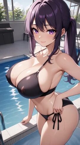 1girls ai_generated ai_generated_background amira_zunes anime anime_girl anime_style ass big_ass big_booty big_breasts big_butt big_titties bikini bikini_bottom bikini_top bikini_top_removed bra_pull bra_pulled_up breasts civitai dripping_pussy female flashing flashing_bra flashing_breasts flashing_nipple from_behind from_behind_position original_character ponytail pool purple_eyes purple_hair pussy seductive seductive_eyes seductive_look seductive_smile tagme talkie-ai thick_thighs thighs thinfal titties vagina video wet_pussy