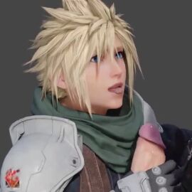 3d blonde_hair blue_eyes cloud_strife femboy final_fantasy final_fantasy_vii gay gay_sex handjob male_only penis sticking_out_tongue tagme video white_skin yaoi