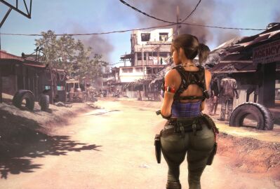 1girls 3d 3d_(artwork) alternate_ass_size alternate_breast_size alternate_version_available ass back back_view belt big_ass big_breasts big_hips bottom_heavy breasts breasts_bigger_than_head brown_eyes brown_hair capcom cleavage clothed clothed_female female female_human female_only fingerless_gloves gloves hips hourglass_figure huge_ass huge_breasts human human_female large_ass large_breasts pants resident_evil resident_evil_5 round_ass sheva_alomar slim_waist solo solo_female tactical_gear top_heavy top_heavy_breasts upper_body vaako wide_hips