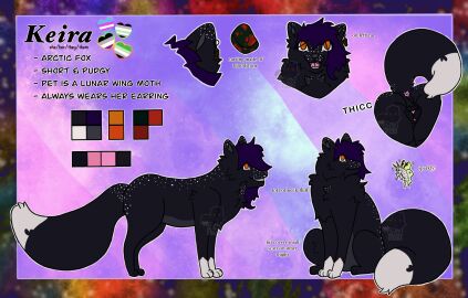 agender_pride_colors anus arctic_fox aromantic_pride_colors arthropod asexual_pride_colors ass big_ass big_butt black_body black_fur canid canine dipstick_tail ear_piercing ear_ring english_text female feral fox fur gem genitals hi_res insects keira_(kekefoxx) kekefoxx_(artist) leg_markings lepidopteran lgbt_pride mammal markings model_sheet moth orange_eyes palette piercing pride_colors pussy ring_piercing socks_(marking) solo solo_focus tail tail_markings text thick_thighs transgender_pride_colors true_fox white_markings