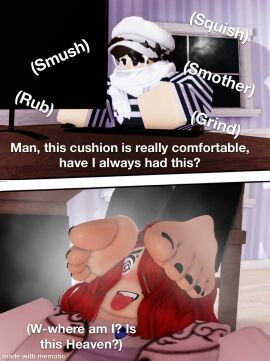 3d black_nails feet female foot_fetish fully_clothed nail_polish red_hair roblox tagme tattoo