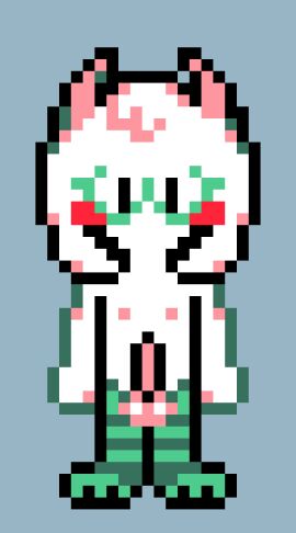 1boy 2d anonymous_artist anthro anthro_male anthro_only aroused blush bottomless bovid caprine clothed clothing deltarune digital_media_(artwork) erect_penis erection femboy fur furry furry_male furry_only genitals goat legwear male male_only mammal nude partially_clothed penis pixel_(artwork) ralsei solo standing thigh_highs topless undertale_(series) white_body white_fur