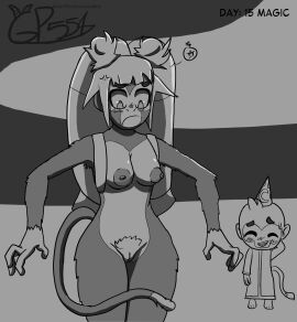 anthro bloons_tower_defense breasts embarrassed female goatpatrol554 haplorhine monkey monkey_girl nipples nude primate pussy rosalia_(bloons_tower_defense) senftember senftember_(2024) wizard_monkey