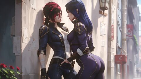 absurd_res ai ai_art ai_generated arcane arcane_caitlyn arcane_vi ass azure993 blowjob breasts caitlyn_kiramman cowgirl erection female female_focus futa_on_futa futa_only futanari gigantic_cock gigantic_dick girly hi_res high_quality high_resolution highres indoors kissing kissing_penis large_cock large_dick league_of_legends lips lipstick long_hair looking_at_viewer looking_down makeup monster_cock monster_dick nipples nude open_mouth parted_lips penis pussy riot_games ripped_clothing sex solo_focus spread_legs straight tagme testicles thighs uncensored vi video yuri