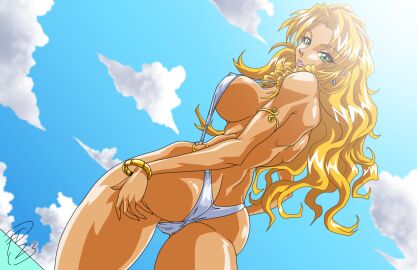 armaron ass ass_focus constancy_roa freya_(constancy_roa) infinity_ark sling_swimsuit swimsuit