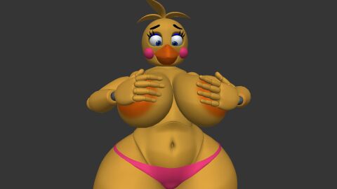 1girls 3d animatronic big_breasts breasts female five_nights_at_freddy's five_nights_at_freddy's_2 furry nude nude_female robot runaboo_chica seductive seductive_looks solo toy_chica_(fnaf)