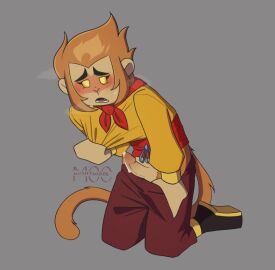 anthro balls boner clothing erection furry haplorhine lego lego_monkie_kid male male_only monkey monkey_king_(lego_monkie_kid) moowithtwoos mythology on_knees penis penis_out primate solo solo_male sun_wukong