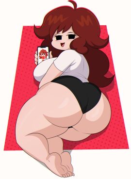 1female 1girl 1girls ass auburn_hair bage21 barefoot black_eyes black_panties butt feet female female_focus female_only friday_night_funkin full_body girl girl_only girl_solo girlfriend girlfriend_(friday_night_funkin) huge_ass huge_butt panties provocative provocative_clothing provocative_pose red_body red_hair_female sexy sexy_female sexy_girl sexy_pose simple_background solo solo_female tagme thick thick_ass thick_legs twitter twitter_link voluptuous voluptuous_female white_body white_shirt