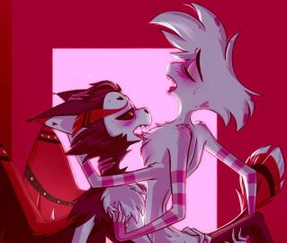 2boys angel_dust_(hazbin_hotel) gay hazbin_hotel husk_(hazbin_hotel) male small_dom_big_sub tagme