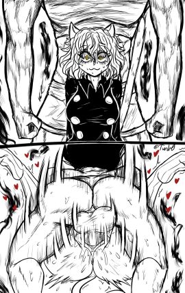 1boy 1girls 4_fingers :3 ant anthro before_and_after big_breasts big_penis black_and_white breasts cat_ears cat_girl cat_humanoid cat_tail dominant_male female gon_freecss gulp heart hunter_x_hunter imminent_penetration imminent_rape imminent_sex legs legs_up lewd_juice male male_penetrating_female mating_press muscular muscular_male neferpitou neko nekomimi penis precum pussy revenge rough_sex size_difference smaller_female socks stockings sweat sweatdrop thick_thighs vaginal_penetration white_hair