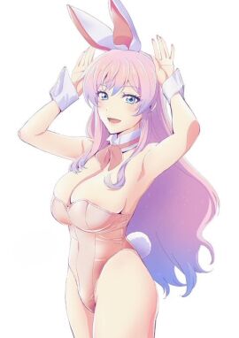 blue_eyes bunny_ears bunny_girl bunnysuit cute female fuufu_ijou_koibito_miman kawaii pink_hair watanabe_akari