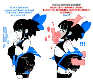 2boys blunt_bangs dizzyspells english_text fellatio flat_chest greyscale male medium_hair monochrome multiple_boys multiple_males oral original penis scam_(dizzyspells) simple_background sports_bra spot_color white_background yaoi