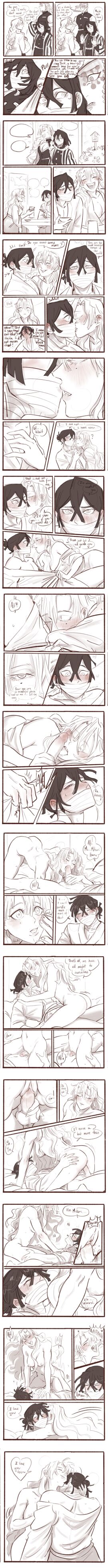 1boy1girl 1girls 2boys ? afterglow areolae arm_around_neck arm_around_partner ass balls bandage between_legs biting_lip black_hair blush blushing_profusely braid braided_hair breast_press breasts butt_crack canon_couple cleavage clitoral_hood clitoris close-up closed_eyes clothes_pull comic completely_nude concerned cowgirl_position cum_inside cumming_together cumming_while_penetrated cumming_while_penetrating demon_slayer dialogue dominant_female ear_blush english_text erect_nipples erection eyebrows_visible_through_hair fellatio female_on_top female_penetrated full-face_blush fully_clothed greyscale grinding grinding_on_penis gulp hair_bun half-closed_eyes hand_on_another's_chest hand_on_another's_face hand_on_another's_shoulder hand_on_another's_thigh heart heartbeat holding_hands i_love_you iguro_obanai ijessbest imminent_fellatio imminent_penetration imminent_sex inner_sideboob kanroji_mitsuri kimetsu_no_yaiba kimono kissing labia licking_penis lighting long_fingernails long_hair looking_at_another looking_at_partner looking_away looking_down looking_pleasured lying lying_on_back lying_on_bed lying_on_person lying_on_stomach male_penetrating male_penetrating_female male_pubic_hair moaning mole mole_under_eye monochrome motion_lines muscular muscular_male nervous nipples one_eye_closed partially_clothed penis penis_grab pink_hair pubic_hair pussy pussy_juice pussy_juice_drip pussy_juice_on_penis question_mark riding riding_penis romantic romantic_couple saliva saliva_string seductive sheet_grab shoulder_grab side_view sideboob simultaneous_orgasms sitting smile snake sound_effects speech_bubble spoken_heart spread_legs straddling straight surprised sweat sweatdrop tied_hair twintails undressing unseen_female_face unseen_male_face uzui_tengen vaginal_penetration visible_breath wholesome wide_eyed