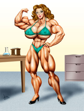 abs biceps big_breasts big_muscles breasts dcmatthews female huge_breasts large_breasts large_muscles muscles muscular muscular_arms muscular_female muscular_legs muscular_thighs pecs sonya_gannon