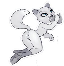 absurd_res anus anus_peek ass balls big_ass big_butt big_penis blowjob blowjob_only blue_eyes boots cock dreamworks dulcinea feline female handjob highres holding_penis human human_on_anthro human_on_feral legs male mammal netflix ninjakitty on_all_fours oral oral_sex paws penis puss_in_boots_(dreamworks) pussy saliva sucking_off tail the_adventures_of_puss_in_boots thick_thighs vagina white_fur