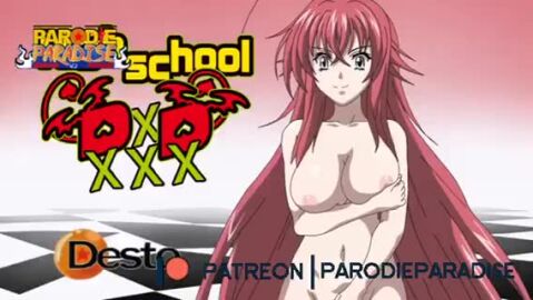 anal blowjob blue_eyes blush boobjob desto doggy_style high_school_dxd missionary_position red_hair rias_gremory standing tagme video