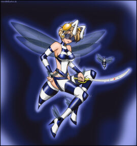 1girls bee bee_girl bishoujo_senshi_sailor_moon blue-tinted_eyewear brainwashing breasts clothing elbow_gloves female female_only haruka_tenou high_heel_boots high_heels hypnosis insect_abdomen insect_wings leotard mind_control rosvo sailor_uranus small_breasts solo sting stockings tech_control thigh_boots tinted_eyewear visor