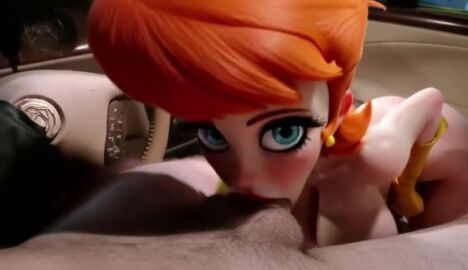 3d ai_generated animated aunt blowjob car cartoony deepthroat dexter's_laboratory dexter's_mom eye_contact fellatio inside_car milf mommy no_sound pornmaker.ai realistic red_hair sucking_penis tagme video