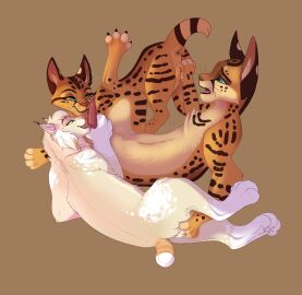 absurd_res blue_eyes bodily_fluids canadian_lynx carnivore cheek_stripes claws claws_out clothing docked_tail ear_tuft felid feline fellatio female feral finger_fuck fingering footwear fur furry_female genital_fluids genitals group group_sex hailberry head_tuft hi_res inner_ear_fluff kundiza_(hailberry) licking lynx lynxbrush male male/female mammal markings masturbation mottled mottled_body mottled_fur mottled_skin mwendothecheetah oral pawpads penetration penile penis penis_lick piebald piebald_body piebald_fur piebald_skin pink_nose pink_pawpads pink_penis pussy raised_leg raised_tail serval serval_print serval_tail sex short_tail socks spots spotted_markings tail teal_eyes threesome timber_(lynxbrush) tongue tongue_out trio tuft vaginal_fluids vaginal_masturbation vaginal_penetration vibao_(mwendo) whiskers white_clothing white_footwear white_socks white_whiskers