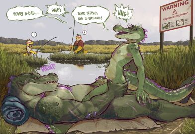 2024 age_difference alligator alligatorid anal anal_sex anthro anthro_on_anthro anthro_on_bottom anthro_on_top anthro_penetrated anthro_penetrating anthro_penetrating_anthro areola axel_(howlitebadger) banana_da_boi being_watched belly biceps big_dom_small_sub blush bodily_fluids caught claws clothed clothed/nude clothing cog_(howlitebadger) cowgirl_position crocodilian dan_(serex) day detailed_background dominant duo_focus english_text erection exclamation_point exhibitionism eyewear father father_and_child father_and_son father_penetrating_son fishing_rod foreskin from_front_position gay genital_fluids genitals glans glasses grass group hat headgear headwear hi_res humanoid_genitalia humanoid_penis incest kneeling lake lizard looking_at_another lying male male/male male_on_bottom male_on_top male_penetrated male_penetrating male_penetrating_male moobs motion_lines musclegut muscular muscular_anthro muscular_male narrowed_eyes nipples non-mammal_nipples nude older_dom_younger_sub on_back on_bottom on_top open_mouth open_smile outside overalls parent parent_and_child parent_and_son penetration penis plant precum precum_squirt reptile scales scalie sex shirt sign size_difference smaller_penetrated smile son standing stomach_bulge text topwear uncircumcised unretracted_foreskin water younger_penetrated