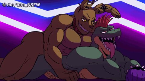 2boys anal anal_penetration anal_sex animated anthro ass bara biceps boner butt erect_penis erection five_nights_at_freddy's five_nights_at_freddy's:_security_breach furry gay male male/male male_only montgomery_gator_(fnaf) mp4 muscular muscular_male no_sound pecs penis scottgames sex springtrap springtrap_(fnaf) thepluto_nsfw tongue tongue_out veiny_penis video william_afton yaoi