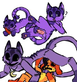 2024 2d 2d_(artwork) 2d_artwork anthro anthro_on_anthro anthro_only canine catnap_(poppy_playtime) critters_(poppy_playtime) dog dogday dogday_(poppy_playtime) doggy domestic_dog furry_only male male/male mob_entertainment no_humans orange_fur orange_skin palalotus poppy_playtime poppy_playtime_(chapter_3) sex size_difference smiling_critters tagme