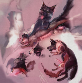 64k animal_genitalia animal_penis balls beau_(williamca) big_dom_small_sub bite canid canine canis closed_eyes domestic_dog dominant dominant_male duo equine_genitalia equine_penis feral flared_penis genitals german_shepherd heart_symbol herding_dog hi_res looking_at_another male male/male mammal mismatched_genitalia onomatopoeia pastoral_dog penis pink_penis pushed_down size_difference sleeping sound_effects tail text thrusting tongue tongue_out