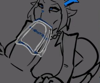 :>= animated anthro_female big_breasts blanklazarus blowjob breasts carol_holiday deepthroat deltarune deltarune_chapter_4 female lipstick_on_penis male mature_female milf mr_blank penis video_games