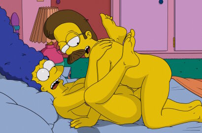 1boy 1girls 20th_century_fox 20th_century_studios bed bed_sex bedroom big_breasts blue_hair breasts brown_hair cheating cheating_wife dilf female glasses male male/female mangoart marge_simpson married_female milf moustache ned_flanders neighbor nude_sex penis pillow pussy sex sex_in_bedroom sex_on_bed spread_legs straight the_simpsons thick_thighs vaginal_penetration yellow_body yellow_skin
