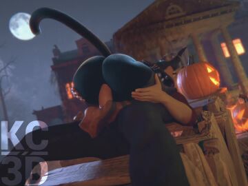 3d_(artwork) 4:3 animated anthro ass ass_up aziya_(kc3d) ball_fondling balls big_butt black_body black_fur blender_(artwork) blender_cycles bottomless bottomless_anthro bottomless_female bouncing_butt butt_focus clothed clothed_male clothing costume digital_media_(artwork) duo feet felid female fondling footwear fur genitals halloween halloween_costume hat headgear headwear holidays human jack-o'-lantern kc3d khajiit legwear light loop male male/female male_penetrating_anthro mammal microsoft moon moonlight night outside_sex penetration qrixlvoice_(va) raised_tail sex short_playtime socks sound sound_warning tagme tail the_elder_scrolls thick_thighs thigh_highs thigh_socks vaginal_penetration video witch_costume witch_hat