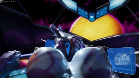 3d breasts chaotic_lewd erect_nipples feet feet_up female female_only female_pov large_breasts laying_on_back legs legs_up metroid nipples pov relaxing samus_aran scifi see-through see-through_clothing shiny_clothes spaceship thick_hips transparent_clothing watermark zero_suit zero_suit_samus