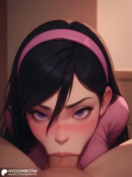 1boy ai_generated animated artist_name bedroom black_hair cute deepthroat disney female hair_between_eyes hairband hyoombotai oral oral_sex penis pixar pov purple_eyes sound sound_effects tagme the_incredibles the_incredibles_2 video violet_parr