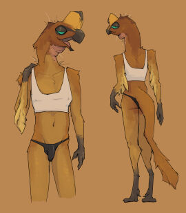 2024 anthro ass biped brown_background brown_body bulge clothed clothing detailed_bulge digital_media_(artwork) dinosaur extinct front_view genital_outline gloves_(marking) green_eyes half-closed_eyes hi_res leg_markings looking_at_viewer looking_back male markings midriff multiple_poses narrowed_eyes navel nipple_outline open_mouth penis penis_outline pose prehistoric_species rear_view reptile scalie simple_background socks_(marking) solo standing tail zagz