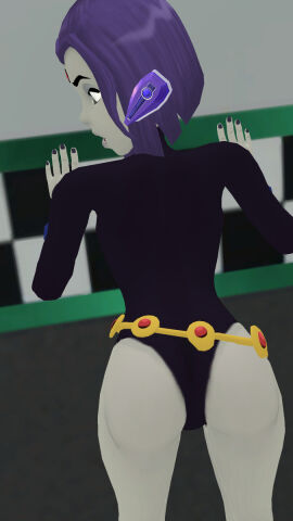1girls 3d ass black_leotard dc dc_comics female hypnosis latinkaixa leotard mind_control raven_(dc) teen_titans