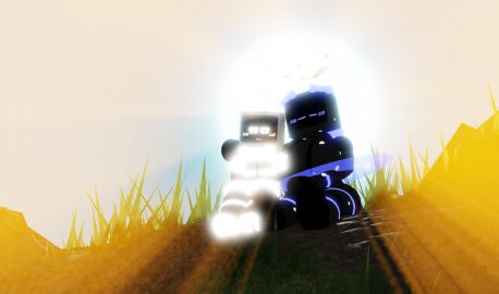 1boy 1girls 3d arm_around_shoulder bowtie closed_eyes female female_focus glowing_markings goofylookin heart-shaped_pupils male neutral_expression roblox source_request sunset tagme tv_head_robot