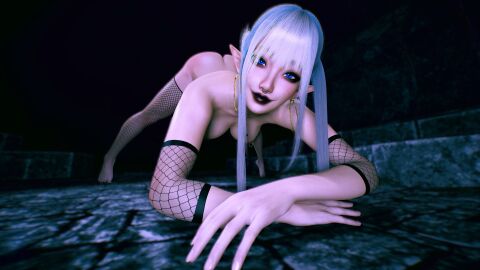 1girls 3d 4k armwear big_breasts bimbo black_eyeshadow black_lipstick black_makeup blue_eyes blurry blurry_background breasts crashbanditkut earrings eyeshadow female female_focus fishnets hair hi_res high_resolution highres jack-o_pose legwear light-skinned_female light_skin lips lipstick long_hair looking_at_viewer makeup nipple_piercing nipples nose_piercing nose_ring original original_character piercing qos qos_tattoo queen_of_spades queen_of_spades_symbol queen_of_spades_tattoo ring_piercing smile smiling_at_viewer solo spade_tattoo viewed_from_below virt-a-mate virtamate white_hair