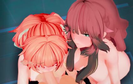 1boy 2girls 3d ass assisted_fellatio big_breasts completely_nude completely_nude_female cum_in_mouth fellatio ffm_threesome group_sex hand_on_head hololive holomilfs jumngee jungee large_breasts large_penis mamatori moaning mother_and_child mother_and_daughter on_floor oral_sex orange_hair painted_nails penis red_hair shorter_than_30_seconds sitting sound tagme takanashi_kiara threesome video virtual_youtuber voice_acted vtuber