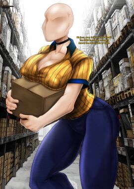 ! 1girls ? angry angry_female annoyed arched_back ass big_ass big_breasts blue_pants bluewolfartista box breasts choker clothed clothed_female clothing english english_text faceless faceless_female female female_only genderswap genderswap_(mtf) hi_res humanoid ikea irritated large_breasts larger_female looking_at_viewer male mannequin monster monster_girl muscular muscular_female nightmare_waifu nipples nipples_visible_through_clothing no_bra no_eyes no_face no_mouth pants pov pov_male rule_63 scp-3008 scp-3008-1 scp-3008-2 scp_foundation solo standing stretched_clothing strong strong_female taller_female text thighs vein worker yellow_shirt