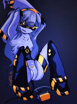 1girls blush bratty_submissive breasts digital_media_(artwork) disassembly_drone drone fanart female female_only flustered glowing_eyes hairbow high_heels j_(murder_drones) murder_drone murder_drones naked naked_female nervous nipples pose pussy serial_designation_j shiny_skin submissive sweat tail wet yellow_eyes