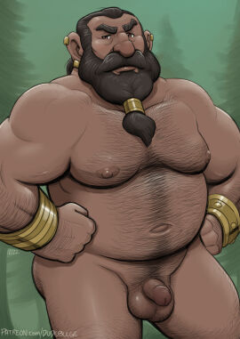 1boy absurdres back_hair bara beard belly completely_nude cowboy_shot dark-skinned_male dark_skin dragon_age dragon_age:_absolution dudebulge dwarf facial_hair fat fat_male full_beard hairy hand_hair highres lacklon_(dragon_age) long_beard looking_at_viewer male male_focus male_pubic_hair mature_male muscular muscular_male navel navel_hair nipple_hair nipples nude old old_male pubic_hair receding_hairline solo solo_male sparse_ass_hair standing stomach tallywhacker thick_arm_hair thick_beard thick_chest_hair thick_eyebrows thick_leg_hair thighs tied_beard tsurime uncensored very_hairy wrinkled_skin yaoi