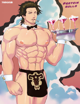 1boy 7angelm abs bara beard_stubble biceps male male_nipples male_only male_pubic_hair masculine_male mature_male muscular muscular_male nipples no_visible_genitalia pecs pubic_hair yaoi