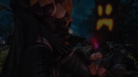 final_fantasy final_fantasy_xiv futanari halloween halloween_costume halloween_theme knot magic sound tagme video witch
