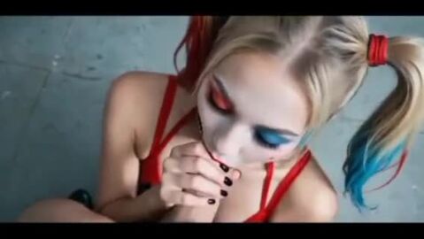 ai ai-created ai_generated blonde_hair blowjob clown_girl cocksucking cum_in_mouth cumming cumming_in_mouth cumshot cumshot_in_mouth dc dc_comics dicksucking facial harlequin harley_quinn sucking sucking_penis tagme video