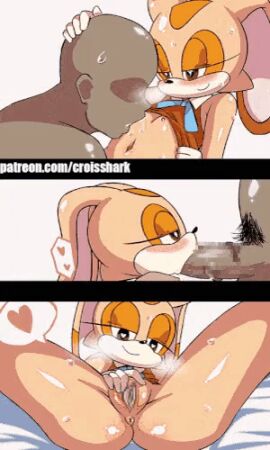 1boy 1girls 2d 2d_animation age_difference animated anthro anus bed bedroom bedroom_eyes blowjob blush breasts brown_eyes brown_hair bunny bunny_ears bunny_girl censored clothing cream_the_rabbit croisshark cub cum cum_in_mouth fellatio female female_on_human flat_chest gif heart heart-shaped_pupils human human_on_anthro lagomorph legs legs_spread licking_breast male male/female masturbation mobian_(species) oral penis pubic_hair pussy rabbit rabbit_ears rabbit_girl rabbit_humanoid rubbing_hands sega smile smiling smiling_at_viewer sonic_(series) sonic_the_hedgehog_(series) swallowing swallowing_cum sweat symbol-shaped_pupils unseen_male_face young